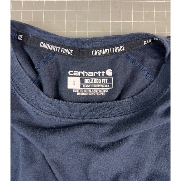 Carhartt Force Men’s Long Sleeve T-Shirt Sz. L Navy Blue TK4617-M Relaxed Fit - Picture 4 of 5